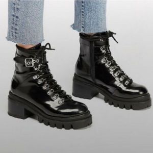 Free People Jeffrey Campbell Check Lace-Up Boots